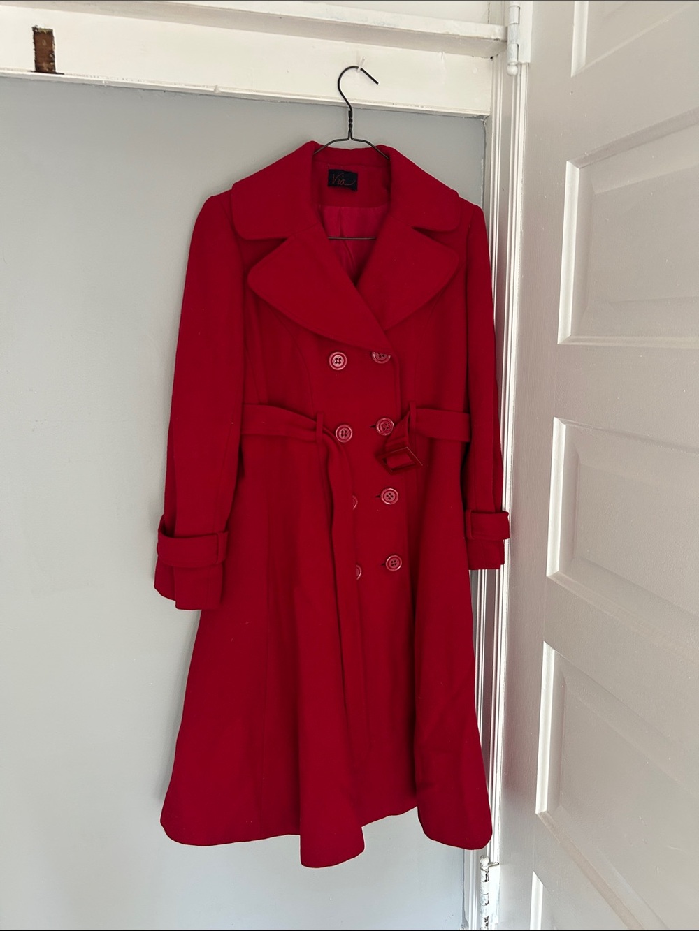 Victoria's Secret Red Double-Breasted Trench Coat